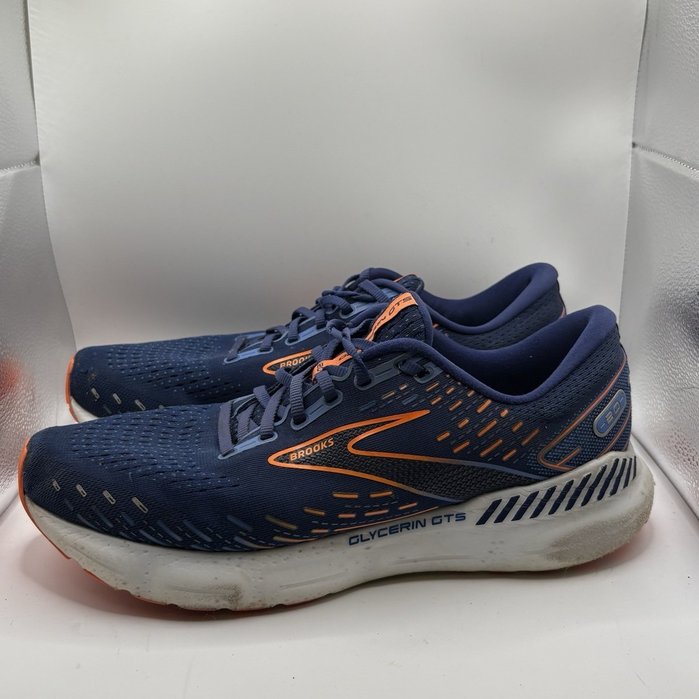 Brooks Glycerin GTS 20 Men's Low Mileage Running Athletic Shoes Blue Orange 13